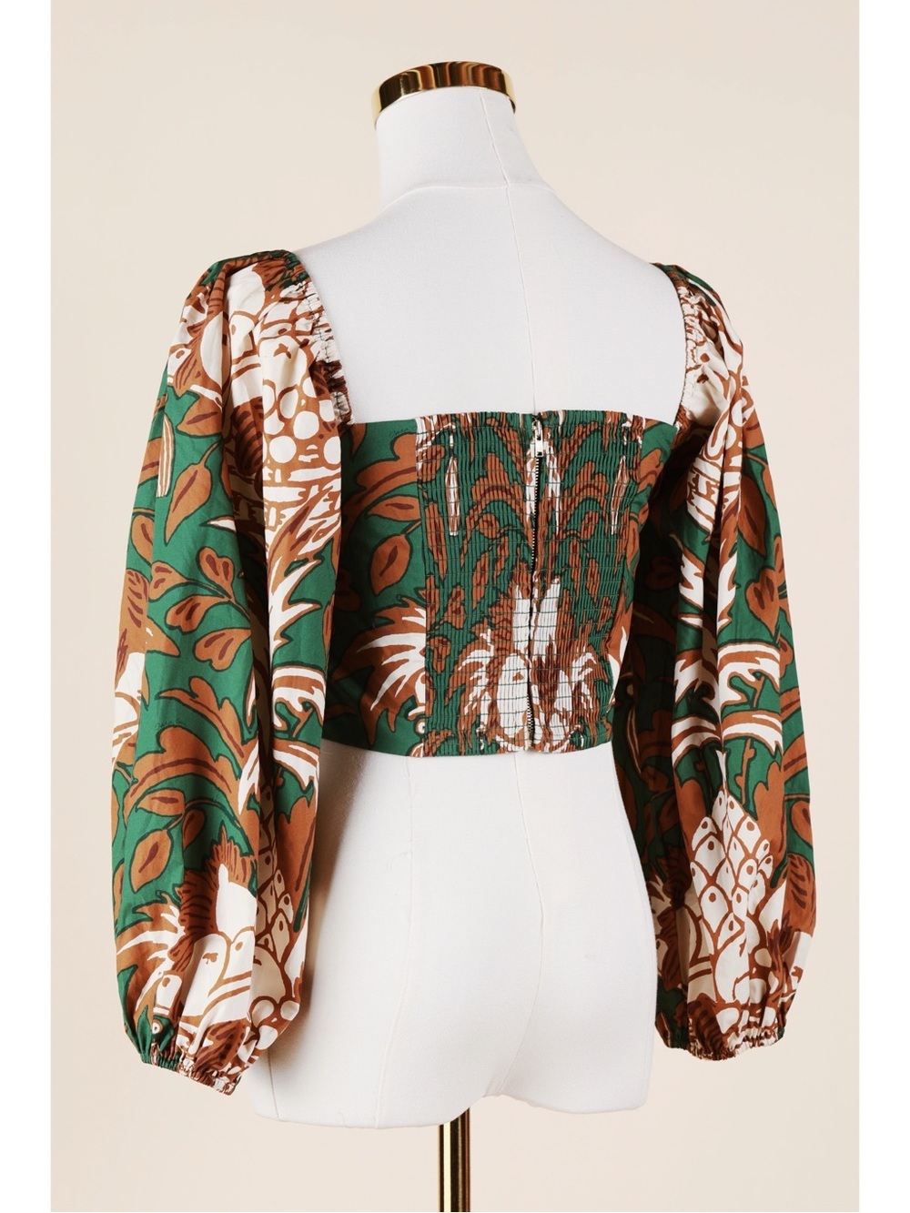 Sz 4 Cara Cara Cotton Fruit Basket Sagaponack Cropped Puff Sleeve Top NWT - Picture 3 of 5